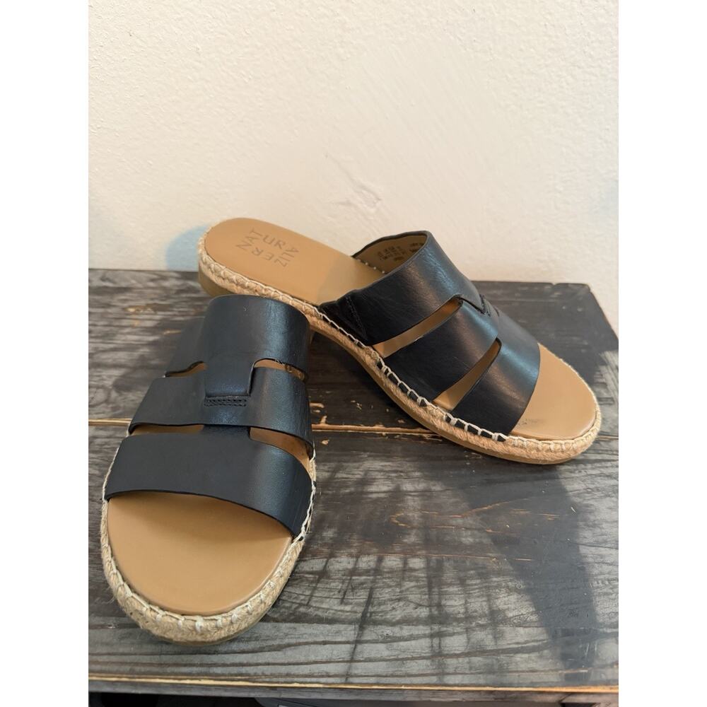 Naturalizer Women’s Black Espadrille Slide Sandals Size 7 Comfort Summer Shoes